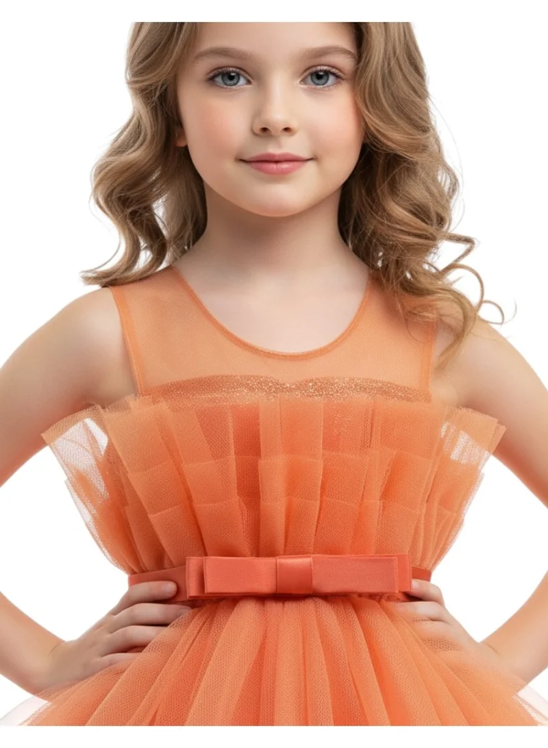 دىدانيالا فستان سهرة تول مكشكش